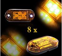 8 Pezzi LED 4 SMD 24v Anteriore Indicatore Laterale Arancio Luci Per Scania DAF