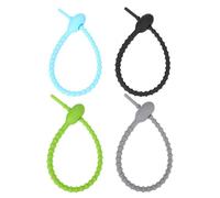 8 Pezzi Legacci in Silicone Alimentare Riutilizzabili, Auto-bloccanti, | Chiusura a Sgancio Facile, Foro per Appenderli, Superficie Liscia, per Cucina, Picnic, Carne Colore Casuale