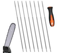 8 Pezzi lima Rotonde per Motosega 4mm lima per Catena Motosega lime Motosege per Affila Catene Catene per Motosegas con Impugnatura per Riparazione e Affilacatene per Motosegas