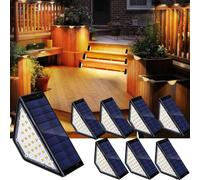 8 pezzi Luci solari per gradini, Luci solari per scale, Illuminazione solare per esterni, Si accendono dal tramonto all'alba, Adatte per gradini da giardino, terrazze, portici, patii ABS