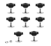 8 Pezzi M6X35 Adattatore per Binario a T,8 Pezzi Viti Scorrevoli M6 Adattatore con Dadi e Rondelle, M6 Acciaio Inox Viti Scorrevoli T Track,Adattatori per Scanalature a T per Supporti Ringhiere Portap