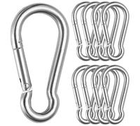 8 Pezzi M8 Moschettoni in Acciaio Inox, 80 mm x 8 mm Moschettone Grande | Moschettone a Molla per Amaca, Altalena, Campeggio, Pesca, Escursionismo, Tende da Sole, Escursioni