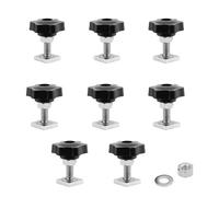 8 Pezzi M8X35 Adattatore per Binario a T,8 Pezzi Viti Scorrevoli M8 Adattatore con Dadi e Rondelle, M6 Acciaio Inox Viti Scorrevoli T Track,Adattatori per Scanalature a T per Supporti Ringhiere Portap