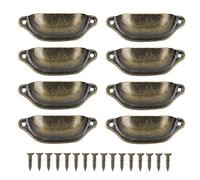 8 Pezzi Maniglie per Mobili, 3,8 X 1,4 X 0,7 Pollici Ad Arco Antica Maniglia a Conchiglia Semicircolare in Stile Cinese Tiri per Mobili per Medicina Petto Libreria Cassetto Dell'armadio(Bronzo verde)