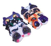 8 Pezzi Maschera Occhi Gatto e Cane per Dormire, Morbida in Velour | Design Cartone, Blocca la Luce, Riduce la Pressione Sul Viso, per Treni e Riposo Breve