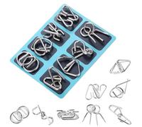 8 pezzi Metal Wire Puzzle Logic Brain Teaser Set - Anello in metallo IQPuzzles Difficult Games - Regalo ideale per bambini e adulti, con borsa per il trasporto