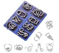 8 pezzi Metal Wire Puzzle Logic Brain Teaser Set - Anello in metallo IQPuzzles Difficult Games - Regalo ideale per bambini e adulti, con borsa per il trasporto