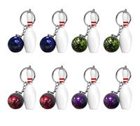 8 pezzi Mini bowling portachiavi,Bowling Pin portachiavi,Portachiavi a Forma di Bowling,portachiavi con ciondolo a forma di birillo da bowling,Creativo Piccolo Regalo per Bambini Adulti
