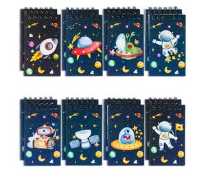 8 pezzi Mini libri da bagno per bambini a tema astronauta, design a cartoni animati misti di astronauti, adatti come regali per feste di rivelazione del sesso, regali per feste di 1° compleanno, premi