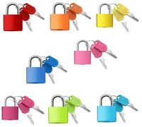 8 Pezzi Mini Lucchetto con Chiave，Piccolo Lucchetto Colorato，per Valigia, Armadietto, Zaino, Borsa, Diario, Cassetto.