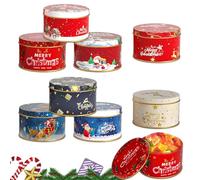 8 pezzi Mini Set di Scatole per Biscotti di Natale, Confezione Regalo per Natale, Barattolo per Dolci Fai-da-Te, Scatola per Buoni Vuota, Mini Barattolo di Metallo per Natale, per Impacchettare