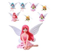 8 Pezzi Mini Statuette Fatina in Plastico per Torte e Micro Scenari | Decorazione Versatile e Riutilizzabile, Accessori Angelo Inclusi, per Tavoli Dolci, Bambole e Ufficio