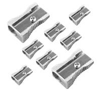 8 pezzi Mini temperamatite in metallo, foro singolo, lega di alluminio, temperamatite, temperamatite in metallo, per la maggior parte delle matite, adulti