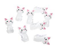 8 Pezzi Mollette a Forma di Gatto Bianche in Plastica | Piccole, Alta Durezza, Tenuta Ermetica, Finitura Curata e Resistente