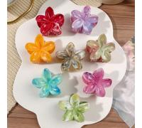 8 pezzi Mollette per capelli a forma di margherita piccola lucida nei colori del macaron, mollette per frangia, mollette laterali, mollette per coda di cavallo, stile principessa, outfit dopamina, sti