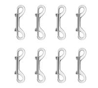 8 Pezzi Moschettone a Doppia Chiusura, 9 cm Heavy Duty Moschettone Guinzaglio Connettori, Lega di Zinco Doppio Innesco Clip per Cane Guinzaglio Chiave Portachiavi Cavallo Tack (Argento)