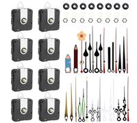 8 pezzi Movimento per orologio da parete: movimento dinamometrico alto per orologio da parete con 10 lancette, movimento silenzioso al quarzo strumento di riparazione, movimento con lancette, pezzi di