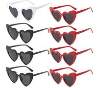 8 pezzi Occhiali da sole a forma di cuore for addio al nubilato, decorazione for bomboniere, accessori for occhiali damigella d'onore Per Festa Party(Mixed color)