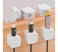 8 Pezzi Organizzatore Cavi in Silicone Clip Magnetiche Fermacavi Adesivi Fermacavo Autoadesivo Senza Residui,Gestione Cavo per Ufficio Noir/blanc (7.5mm)