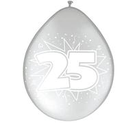 8 pezzi Palloncini 30cm anniversario 25 argento