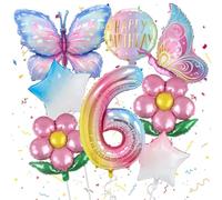 8 Pezzi Palloncini Farfalla Compleanno 6 Anni Decorazioni Compleanno Bambina 6 Anni Palloncini Foil Farfalla Palloncini Compleanno Tema Farfalle