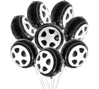8 Pezzi Palloncino Pneumatico, Palloncini per Auto da Corsa, Palloncino Ruota Auto Palloncini Foil, Palloncini Compleanno Auto da Corsa, Palloncino a Forma di Ruota per Corse a Tema di Compleanno (D)