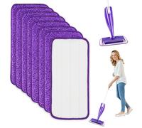 8 Pezzi Panni Riutilizzabili per Swiffer WetJet Lavapavimenti Kit,30x14cm Panni Microfibra Pavimenti per Swiffer WetJet Scopa Spray, per Pulizia del Pavimento a Secco e Umido