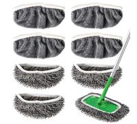 8 Pezzi Panno Mocio di Ricambio Microfibra,Panni Riutilizzabili Compatibile con Swiffer Sweeper Mop,Panni Cuscinetti Straccio Lavapavimenti per Uso Umido e Secco,Per La Pulizia di Pavimenti Duri