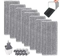 8 Pezzi Panno Mocio,Panno Pulizia in Microfibra Mop Pad,Mop Pads Assorbenti Lavabili,Mop Pads di Ricambio,Lavabile In Lavatrice,Ricambi Mocio Piatto,per Casa,Ufficio, Legno Duro,Marmo,Piastrelle