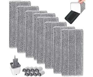 8 Pezzi Panno Mocio,Panno Pulizia in Microfibra Mop Pad,Mop Pads Assorbenti Lavabili,Mop Pads di Ricambio,Lavabile In Lavatrice,Ricambi Mocio Piatto,per Casa,Ufficio, Legno Duro,Marmo,Piastrelle