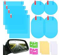 8 Pezzi Pellicola per Auto Specchietto Anti Nebbia Baleno Impermeabile Specchio Pellicola Chiaro Nano Rivestimento Auto Pellicola per Specchietti Retrovisori Lato Finestre