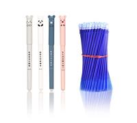 8 Pezzi Penna Gel Cancellabile a Forma di Animale+40 Ricariche, Blu 0,35MM, a Inchiostro, Cartoni, Carine per Studenti,Scuola,Ufficio