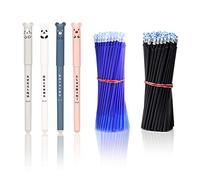 8 Pezzi Penna Gel Cancellabile a Forma di Animale Nere/Blu+40 Ricariche Penne Cancellabili Penna Cancellabile Nere Penne a Inchiostro Gel Cancellabili Cartoni Penne Carine per Studenti, Scuola,Ufficio