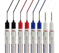 8 Pezzi Pennarelli per Fori Profondi con Punta Lunga 20mm, Pennarello Indelebile a Punta Fine, Penna Falegname Pennarello, Pennarelli per Legno, Metallo, Plastica e Cartone - Nero, Blu, Rosso, Bianco