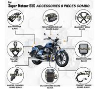 8 pezzi per Royal Enfield Super Meteor 650 Accessories Combo Pack CP-1