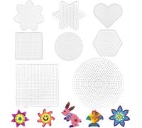 8 Pezzi Perline da Stirare,Fusibile Beads Boards,Base Quadrata per Perline,Pannello Forato,Carta da Stiro per Bambini Fai da Te Artigianali,Carta da Stiro per Bambini