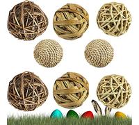 8 Pezzi Pet Masticare Giocattolo Rattan Balls Palla Naturale Dell'erba,Piccoli Animali da Masticare Giocattoli,Giocattoli da Coniglio,Corda Dell'erba Naturale Palla,per Conigli,Criceti,Animali