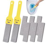 8 Pezzi Pietra Pomice WC Block - 2 Manico Pietra Pomice Spazzole,Pulizia Profonda WC,Efficace Rimozione di Calcare e Urina,Pietra di Pulizia Miracolosa per Bagno, Cucina e Cura dei Piedi