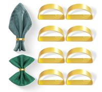 8 Pezzi Portatovaglioli da Tavola Oro opaco Portatovaglioli Semicircolari Anelli Portatovaglioli in Metallo Ferma Tovaglioli Bello e Facile da Pulire per Matrimoni Banchetti e Feste