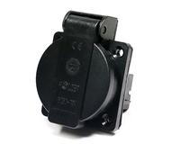 8 pezzi/Presa da incasso Schuko 16A con IP54 / + guarnizione a flangia (Nero)