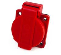 8 pezzi/Presa da incasso Schuko 16A con IP54 / + guarnizione a flangia (Rosso)
