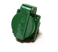 8 pezzi/presa Schuko da incasso 16 A con IP54 / + guarnizione a flangia (verde)