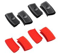 8 Pezzi Presine Silicone da Cucina, Manici in Silicone per Pentole, Antiscivolo, Resistenti al Calore, Supporto per Maniglia di Assistenza di Impugnatura per Pentola Calda, Padelle, Forno(Nero/Rosso)