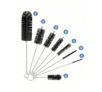 8 pezzi Pulitori per cannucce in metallo - Spazzole extra lunghe in acciaio inossidabile, per pulire cannucce riutilizzabili, bottiglie d'acqua e tubi Bianco,neroLega di alluminio