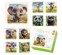 8 Pezzi Puzzle in Legno per Bambini Legno Bambini Puzzle per Bambini a Partire da 3 4 5 6 Anni,Puzzles Animale,Puzzles Bambini per Ragazzi e Ragazze da 2 Anni(Animali Selvatici)