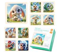 8 Pezzi Puzzle in Legno per Bambini Legno Bambini Puzzle per Bambini a Partire da 3 4 5 6 Anni,Puzzles Animale,Puzzles Bambini per Ragazzi e Ragazze da 2 Anni(Animale)