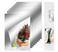 8 Pezzi Quadrato Specchio Acrilico, 10x15cm Autoadesivo Specchio da Parete, Flessibile Quadrato da Parete Adesivo, Infrangibile, Non Vetro, Decorativi Moderno per Armadio, Muro, Soggiorno e Camera