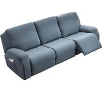 8 pezzi Reclining Divano Cover Set, Stretch Spandex Protector for 1/2/3-Seater Electric Recliners, Cat & Dog Friendly, Kids Safe, Color #7, Perfect for Home Decor