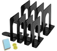 8 Pezzi Reggilibri in Metallo, Organizer Da Scrivania per Libri, Staffe, Mensola