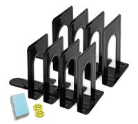 8 Pezzi Reggilibri in Metallo; Organizer Da Scrivania per Libri; Staffe; Mensola